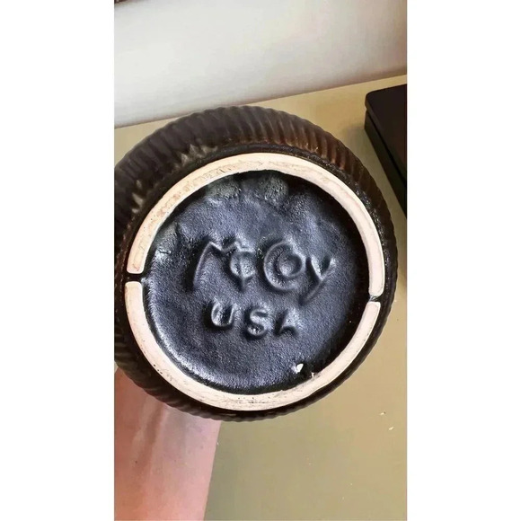 Vintage‎ McCoy Tabletop Standing Brown Swirl Vase Decor Made in USA - Picture 3 of 7